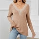 thumbnail image 1 of Puntoco-suéter informal de invierno para mujer, suéter liso con cuello en V y manga larga, suéter suelto con tiras, top, liquidación de Navidad Puntoco Puntoco-361, 1 of 8
