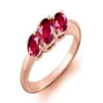 thumbnail image 1 of Limited Time Sale: Trilogy Three Stone 1 Carat Red Ruby Engagement Ring in 10k Rose Gold for Women on Sale, 1 of 2