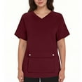 thumbnail image 2 of FNFYFH Womens V Neck Scrub Tops Stretchy Soft Top Scrubs Breathable & Easy Care Nurse Uniform Shirts with Pockets, 2 of 4