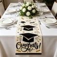 thumbnail image 6 of Elegant Graduation Table Runner, Black and Gold Foil Bachelor Cap Decor, Long Disposable Table Cover for Graduation Party Dessert Table and Celebration Buffet, 6 of 6