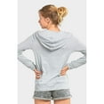 thumbnail image 5 of Dailywear Womens Long Sleeve Thin Cotton Full Zip Up Hoodie Jacket Taupe, Xlarge, 5 of 5