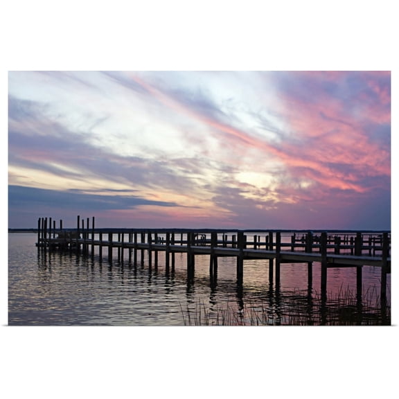 Great BIG Canvas | "Dockside Sunset 3" Art Print - 36x24
