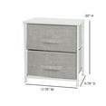 thumbnail image 5 of Flash Furniture Harris 2 Drawer Wood Top White Nightstand Storage Organizer with Cast Iron Frame and Light Gray Easy Pull Fabric Drawers, 5 of 11