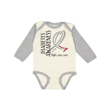 

Inktastic Diabetes Awareness- fight care cure Gift Baby Boy or Baby Girl Long Sleeve Bodysuit