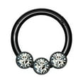thumbnail image 2 of 3 Bezel Set Crystals on Surgical Steel Hinged Segment Hoop Rings, 2 of 12