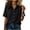 #261-Black, variant on TaTaai Womens Hoodie Tops Short Sleeve Loose Fit Hooded Button Front Solid Soft Imitation Linen Blouse for Summer Gift