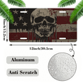 thumbnail image 2 of 1 Pcs 2D Flat License Plate Covers & Frames, Skull on American For Decorative Front, Waterproof For Decoration Aluminum License Plate Covers & Frames Cover For Men Women, 12" X 6", 2 of 7