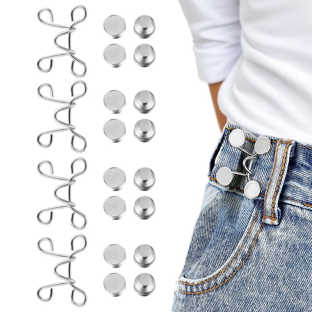 Fixing Clip Set for Trousers and Jeans – Adjustable Waistband Clips for No-Sew Fit and Button Reduction
