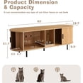 thumbnail image 5 of 63 Inch Large  Litter Box Enclosure with Scratch Pad and Ball, Modern Wooden Furniture for Cats, Hidden Litter Box Stand with Ventilation, 5 of 6