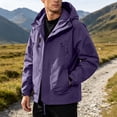 thumbnail image 5 of Ecqkame Rain Jackets for Men Lightweight Windproof Waterproof Hiking Hooded Jacket Long Sleeve Outdoor Cycling Casual Outerwear Purple L, 5 of 7