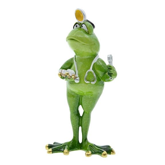 Cartoon Frogs Miniature Sculpture Dentists Doctor Nurse Funny Resins Figurine Ornament for Home Desktop Decors