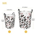 thumbnail image 5 of PAYOHTO Foldable Laundry Room Hamper Bucket Waterproof Bathroom Basket for College Student Living Room Storage Pillows Blankets Black Spotted Leopard Print & Pink Flower, 5 of 8