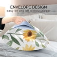thumbnail image 4 of Yayeee Pillowcase Standard Size Set of 2 Satin Wrinkle Resistant Pillow Case, Sunflowers and Leaves Pattern, 4 of 8