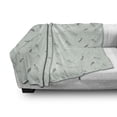 thumbnail image 2 of Minimalist Soft Flannel Fleece Throw Blanket, Abstract Feather Sketch Hand Drawn on Simplistic Background, Cozy Plush for Indoor and Outdoor Use, 60" x 80", Mint Green Pale Grey, by Ambesonne, 2 of 5