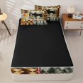 thumbnail image 4 of Castle Fairy Rustic Moose Zipper Twin Comforter Sets with Fitted Sheet and 2 Pillowcases,Vintage Leaves Plaid Zipper Bedding Set,Brown Orange Cream,Black Reversible,4-Piece, 4 of 6