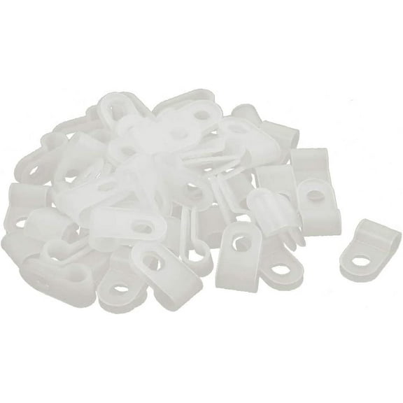 New 50Pcs Nylon Featured R Type CC-0.5 reliable efficacy 3/16" Cable Cord Wire Clamp Clip Fastener White(id:2c7 a7 6c 93d)