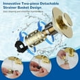 thumbnail image 4 of Hibbent Upgraded 3 in 1 Bathroom Sink Drain Strainer, Universal Pop Up Stopper with Removable Stainless Steel Filter Basket Hair Catcher, Sink Plug for 1.1''~2.36'' Basin, Brass Bullet Core, Chrome, 4 of 10