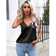 thumbnail image 4 of Ekouaer Women's Silk Satin Camisole Tank Tops V Neck Sleeveless Spaghetti Straps Blouse Casual Racerback Shirt, 4 of 6