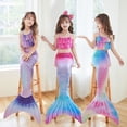 thumbnail image 2 of Traje de baño para niños Traje de baño de rendimiento Conjunto de tres piezas Cola de pez Vestido de princesa para niñas grandes, medianas y pequeñas Ropa de bikini, 2 of 6