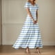 thumbnail image 3 of WILLBEST Vestido Largo De Mujer Con Cuello En V, Manga Corta, Cintura Alta, Estilo Bohemio, Para Verano, Vacaciones, Playa, Fluido, 3 of 3
