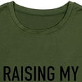 thumbnail image 5 of Honeeladyy Rollbacks Women's Raising My Husband is Exhausting T-Shirt Wife Funny Saying Tops Letter Print Summer Casual Tees Basic Fit Shirt Army Green, 5 of 5