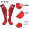 thumbnail image 2 of Lian LifeStyle Exceptional Women's 1 Pair Knee High Sports Socks for Soccer, Softball, Baseball, Many Other Sports Size 6-9 Red, 2 of 4