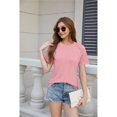 thumbnail image 4 of Camisetas de Corta con Encaje para Mujer, Estilo Ejecutivo, Color Rosa, Talla M, 4 of 9