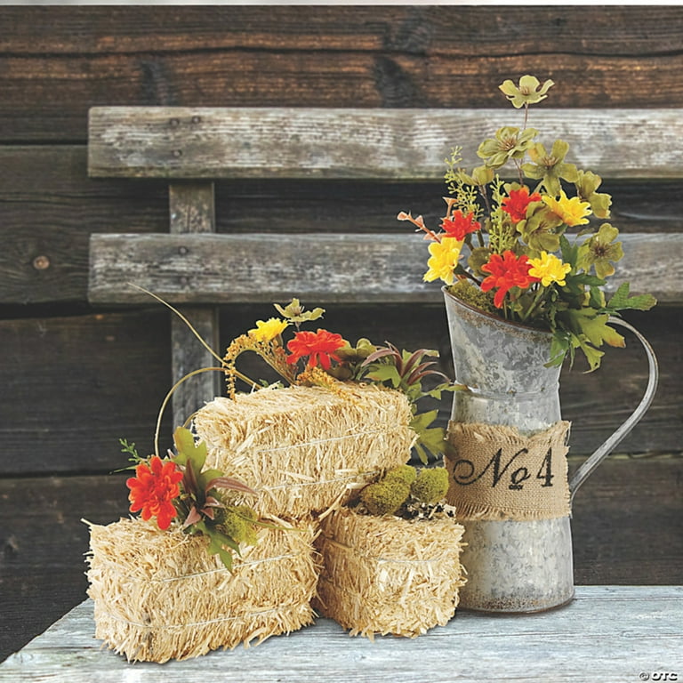 Mini Hay Bales Set of 6 (8ct. Packs), 1.5x0.75in Faux Autumn Native  Decorative Hay for DIY Craft Doll House Toy Stables Home Table Miniature  Ornament