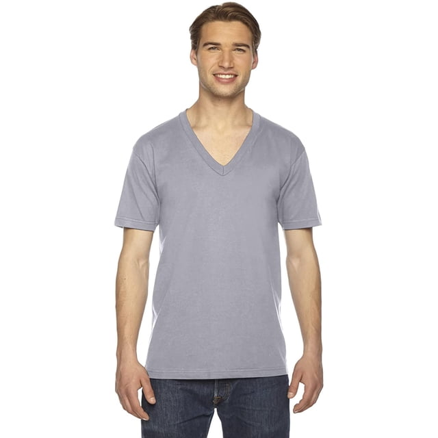 American Apparel T-Shirt Unisexe à Manches Courtes Col en V, TG, Ardoise