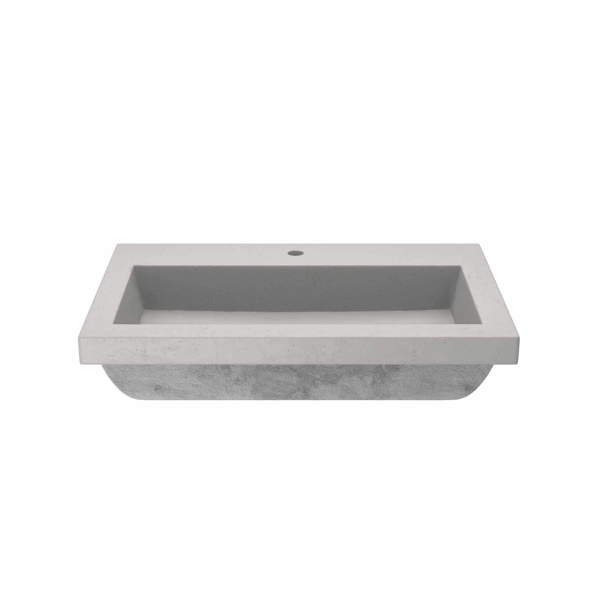 Native Trails NSL3019-A Nativestone 30" Rectangular Concrete Drop In Bathroom Sink - Wood