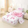 thumbnail image 2 of spefrowx Pink Watercolor Bow Print Twin Sheets for Kids, Butterfly & Quote Bedding, 3pcs, 1 Flat Sheet, 1 Fitted Sheet and 1 Pillowcase, 2 of 6