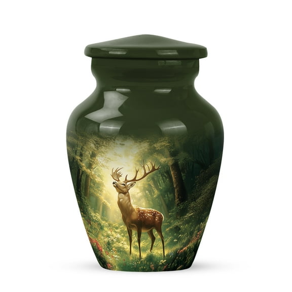 MUKTIVE Deer Burial Urns for Human Ashes Adult Man & Women - Small Keepsake Urns for Human for Husband & Wife - Cremation Urn for Adult Male - Remembrance for Mom & Dad - 3 Inch