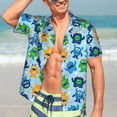 thumbnail image 7 of Rateoe Cartoon Monster Pattern Men’s Hawaiian Shirt – Short Sleeve Button-Down Tropical Beach Shirt, Lightweight & Breathable Casual Aloha Shirt with Pocket,XX-Large, 7 of 7