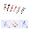 thumbnail image 3 of 6pcs Bobby Pin Rhinestones Flower Hair Pin Vintage Barrettes Hair Accessories, 3 of 8
