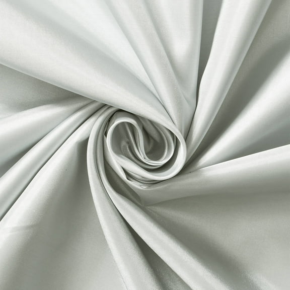 Poly China Silk Lining Fabric 58/60 Inch Lightweight Polyester Habutai By The Yard For Sewing Apparel, Accessories, & More - Silver (5 Yards)