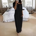 thumbnail image 2 of LIaqionyy Women's Maxi Dress Short Sleeve Oversized Casual Loose Flowy Lounge Long Dresses with Pockets, 2 of 5