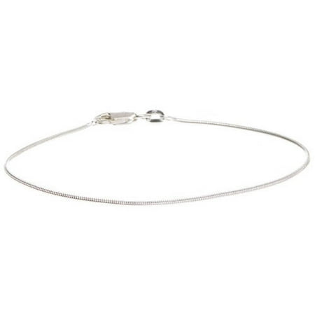 Snake Sterling Anklet - 18kt White Gold-Plated Sterling Silver Snake Chain Anklet