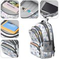 thumbnail image 4 of Unicorn and Flower White Pattern Backpack for School, Cute School Bag with Adjustable Shoulder Straps and Padded Back, 16.9"x12.6"x5.9", 4 of 5