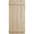 thumbnail image 3 of Ekena Millwork 22"W x 24"H Rustic Four Board Joined Board-n-Batten Pecky Cypress Faux Wood Shutters (Per Pair), Primed Tan, 3 of 11