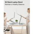thumbnail image 3 of Telescopic Laptop Stand for Desk with Swivel Base Sit to Stand Height Adjustable Portable Riser Holder for Good Posture Compatible with MacBook Pro All Laptops &#, 3 of 9