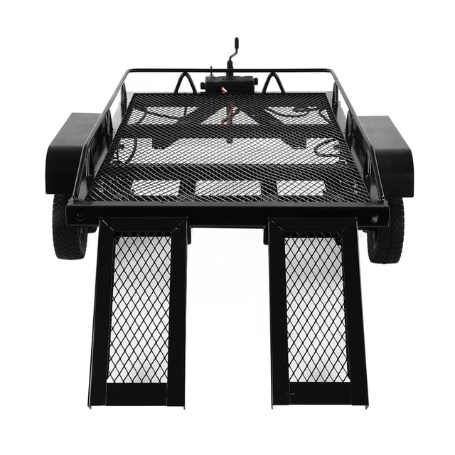 1/10 Heavy Duty RC Trailer Car, Black Metal High Simulation RC Experience RC Trailer Car Easy Large Capacity for D110