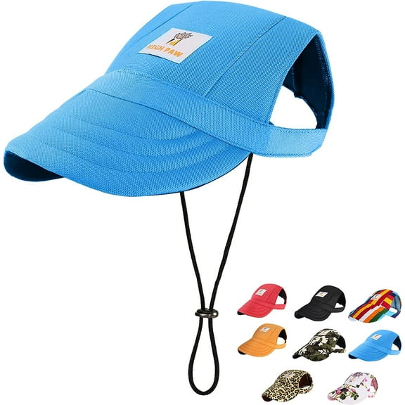 SUREBY Adjustable Dog Hat, Breathable Design, Waterproof, Dog Baseball Cap, Blue, One Size