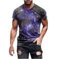 thumbnail image 2 of Qiopertar T-Shirt Décontracté pour Hommes Imprimé Ciel Tee Graphique Tee Extérieur Quotidien Vacances Manches Courtes Col Rond Printemps Automne Vêtements Grandes Économies de Vacances! Offres de la Semaine Liquidation, 2 of 9