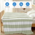 thumbnail image 4 of Sage Green Striped Cooling Blanket,Lightweight Summer Throw Blanket with Double Sided Cold Effect,Modern Farmhouse Sage Green White Stripes Picnic Blankets Bed Sheet for Hot Sleepers 40"x60", 4 of 8