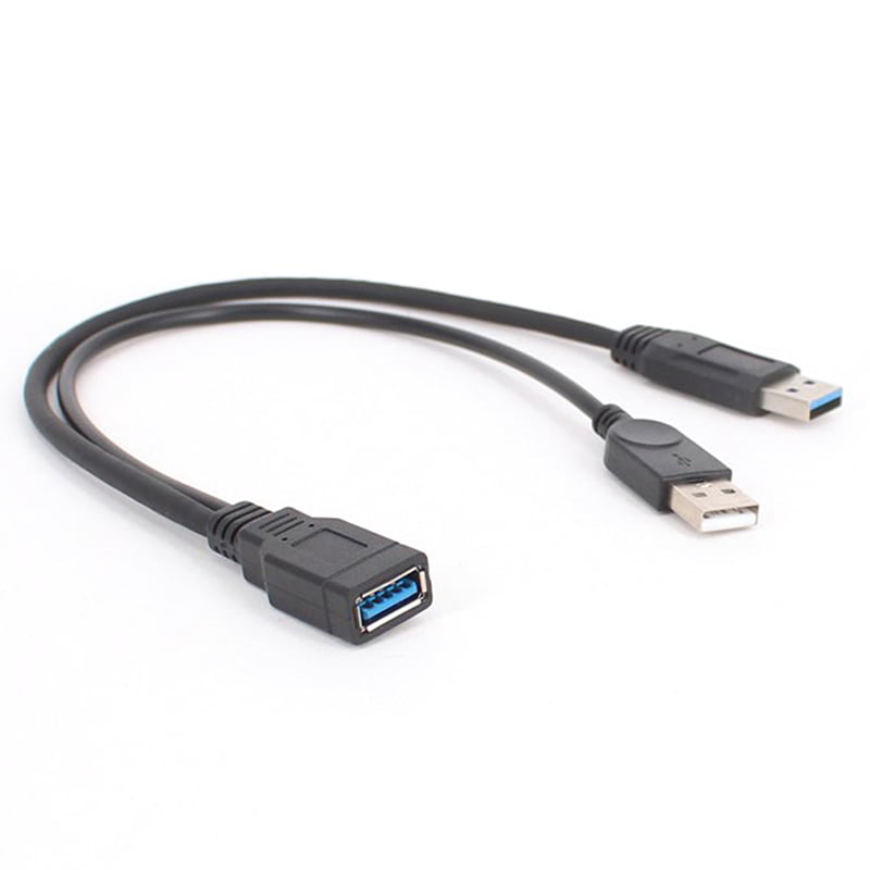 USB 3.0 Cable Dual Power Charge Cables Y Adapter Male to Female Cord EC 