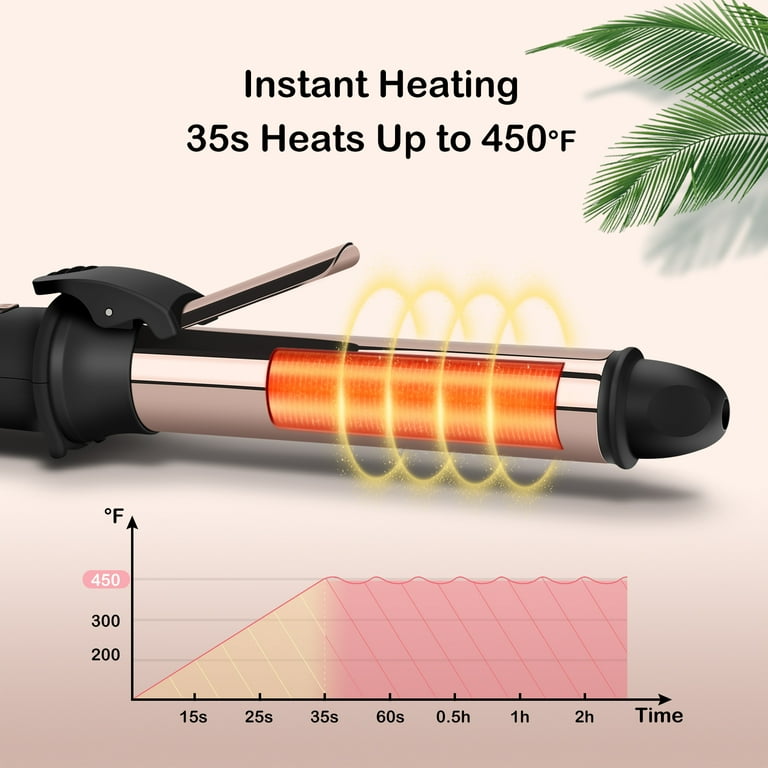 Prizm inch Wavy Professional Rotating Curling Iron, Nano