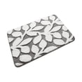 thumbnail image 2 of Aoznliie Bathroom Rugs, Leaf Pattern Soft Microfiber Bath Mat, 20x31 inch Non Slip Washable Absorbent Bath Rug for Bathroom,Gray, 2 of 6