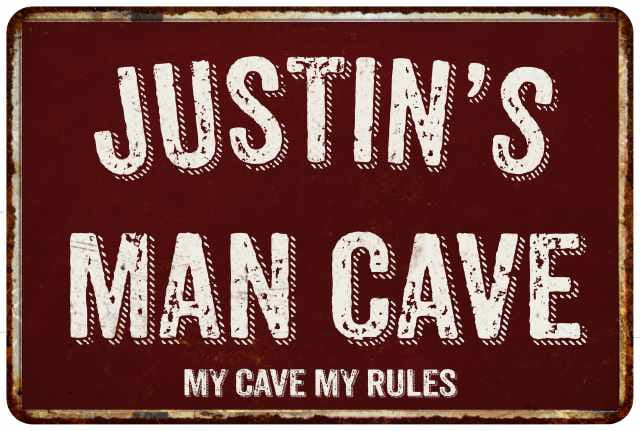 JUSTIN'S Garage Personalized Man Cave Metal Sign Decor Gift 112180014059 