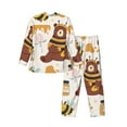 thumbnail image 2 of Bingfone Men'S Pajama Set 2 Piece Loungewear Pjs, Long Sleeve With Pajama Pants-Cute Bee Honey Jar Hive Bear, 2 of 9