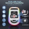 thumbnail image 3 of Rechargeable Wireless Mouse, 2.4G RGB 4 Adjustable DPI (maximum 3600) Silent Ergonomic Mouse with 6 Buttons, 3 of 7